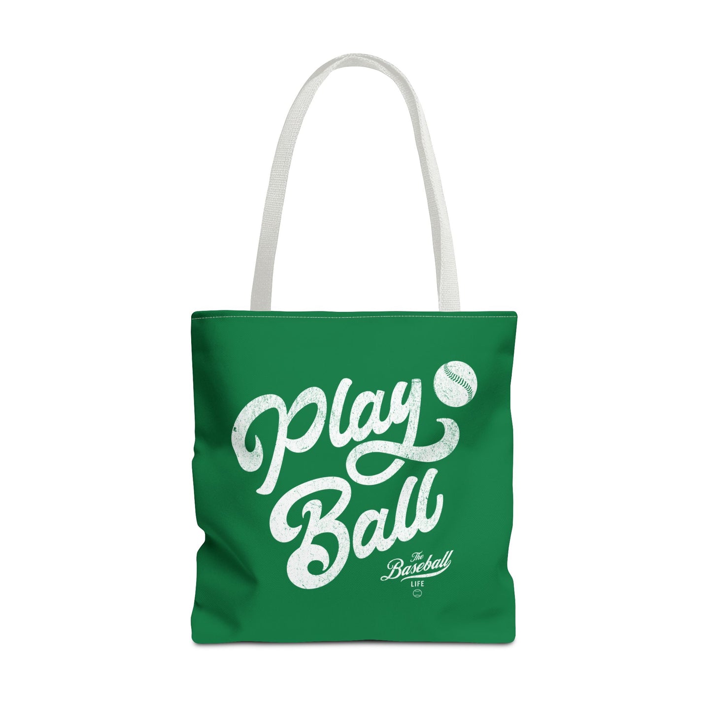 Play Ball Script Tote Bag_Green