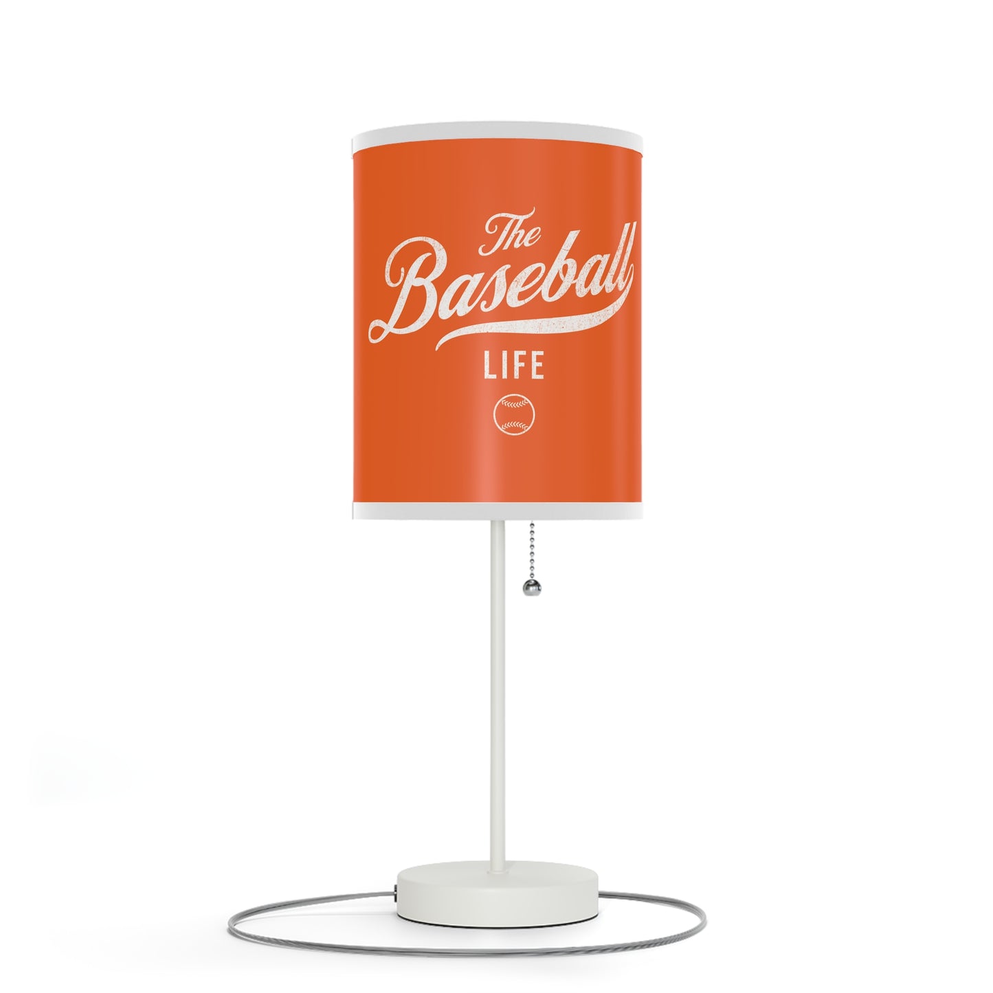 Table Lamp_Orange w White Print