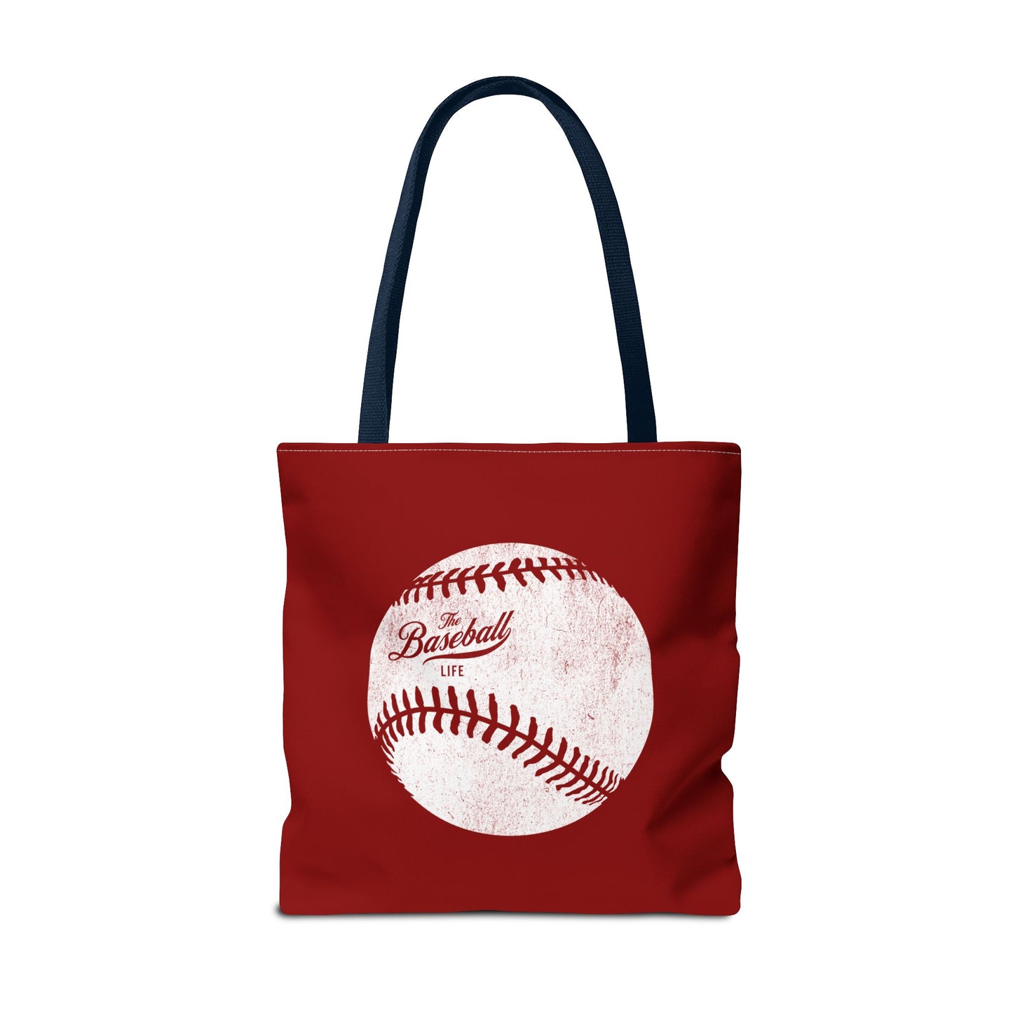 Weathered Baseball Tote Bag_Maroon