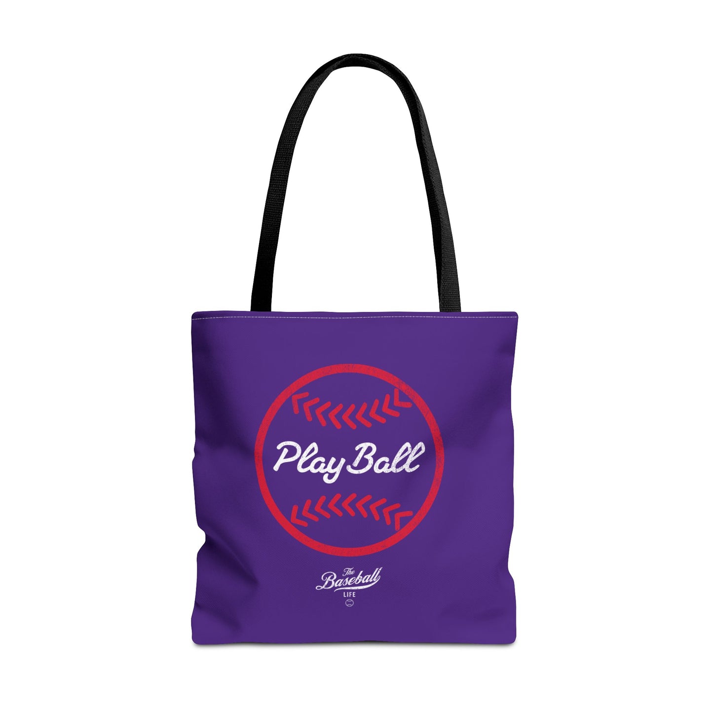 Baseball Icon Play Ball Tote Bag_Purple