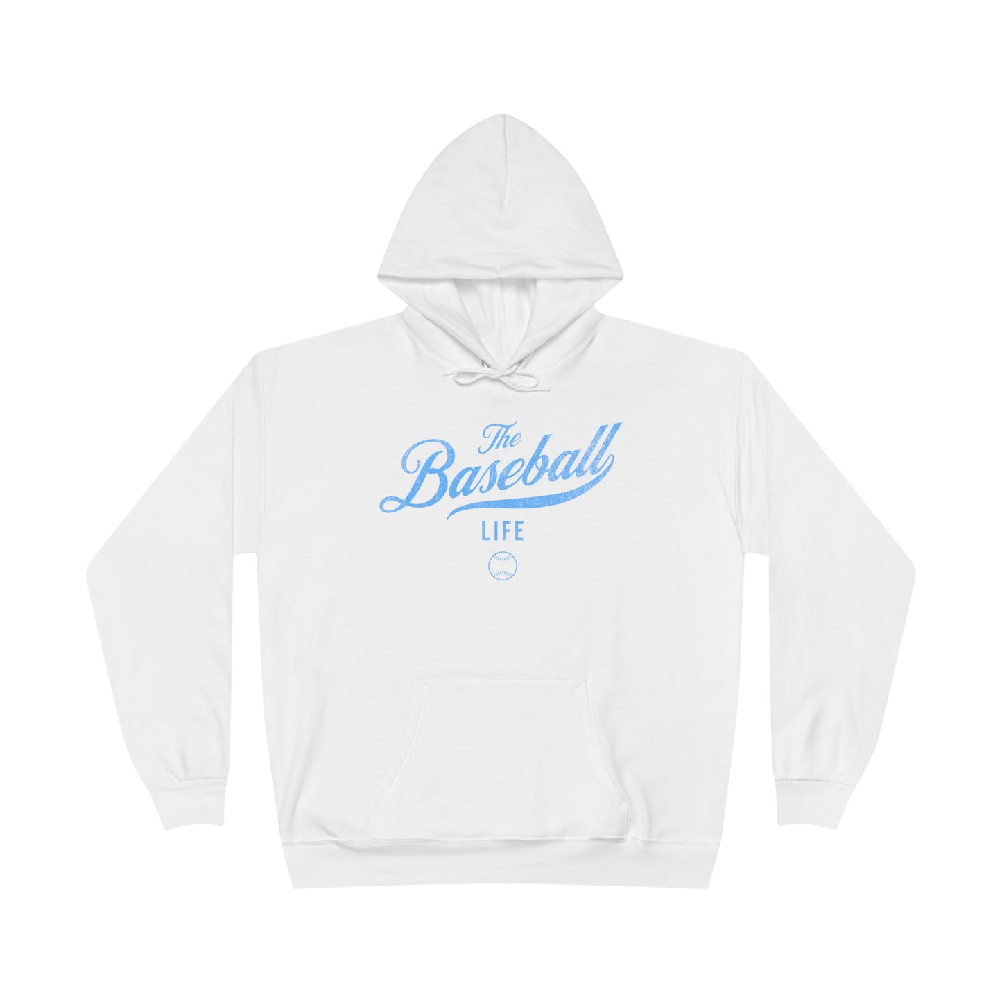 The Baseball Life Hoodie w/Grommets_Carolina Blue Print
