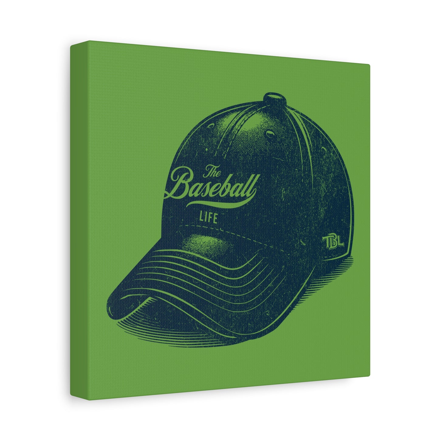 The Baseball Life Ball Cap Wall Art Canvas_Grass Green