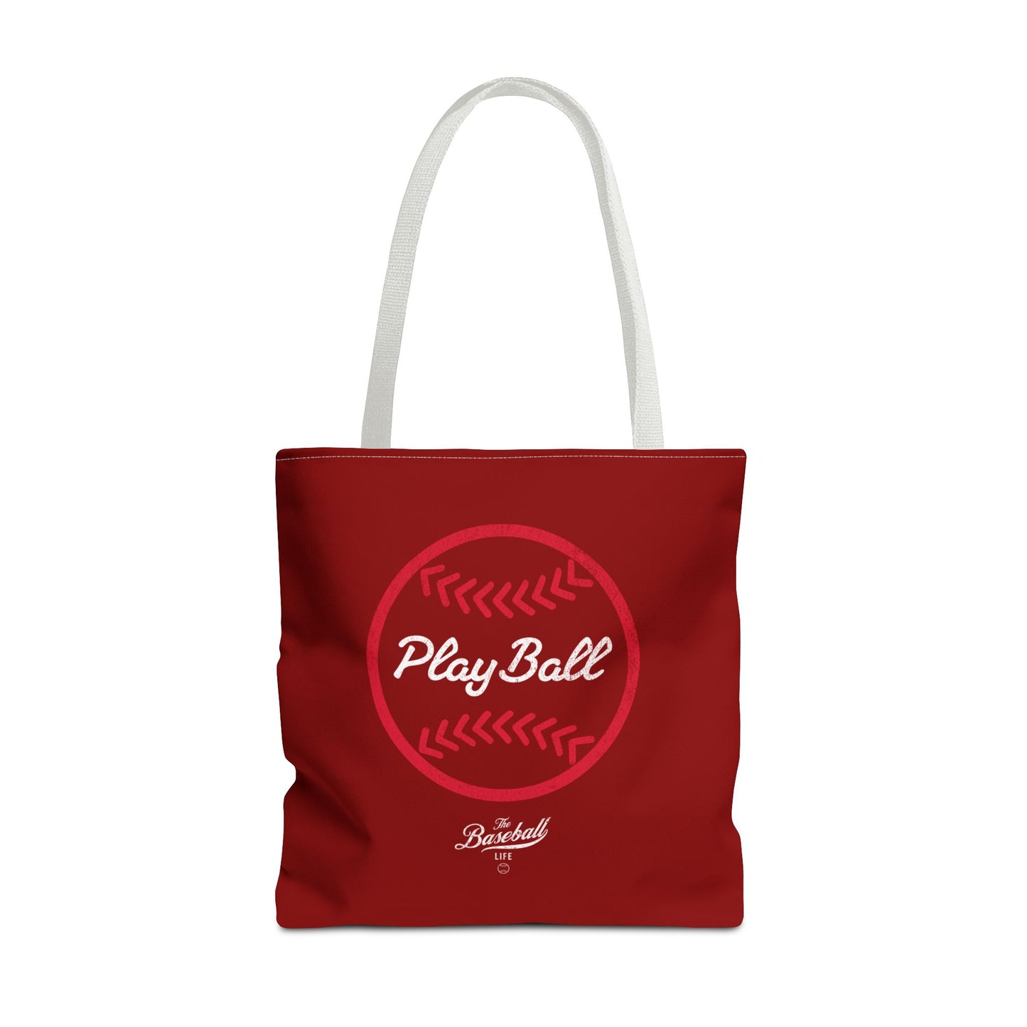 Baseball Icon Play Ball Tote Bag_Maroon