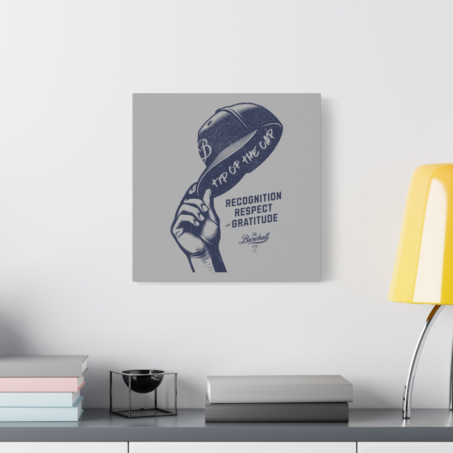 Tip of the Cap Wall Art Canvas_Light Gray