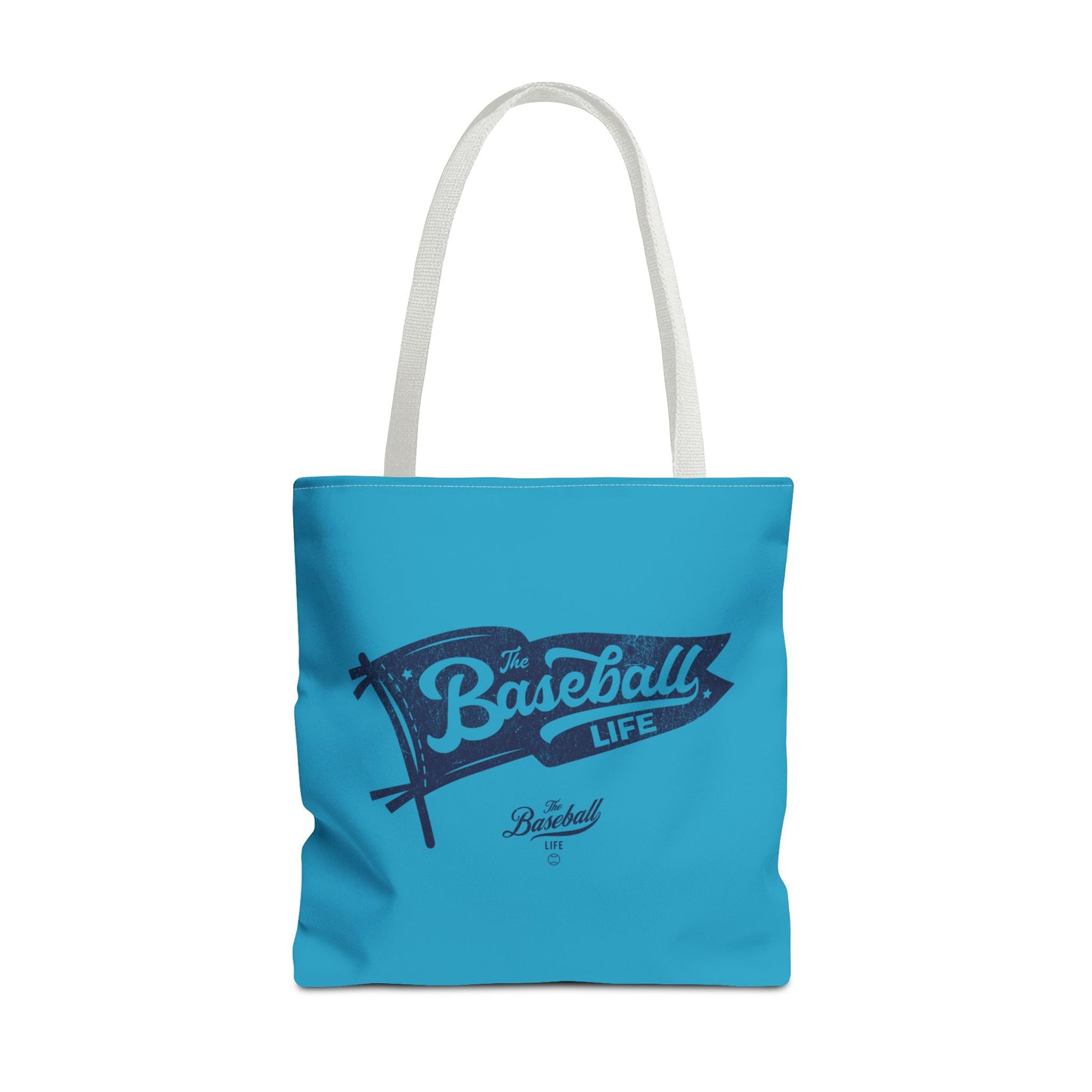 Vintage Pennant Tote Bag_Navy Print on Turquoise