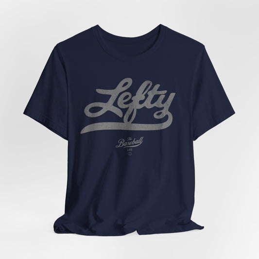 Lefty Baseball T-Shirt - Charcoal Gray Print