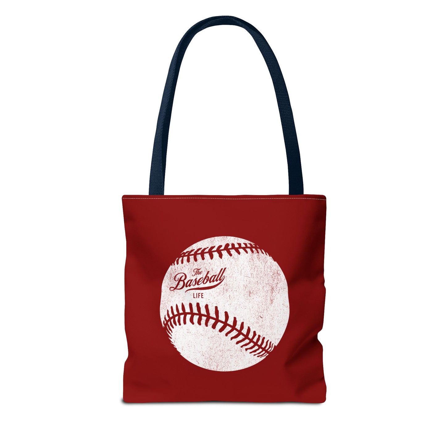 Weathered Baseball Tote Bag_Maroon