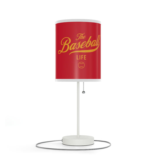 Table Lamp_Red w Yellow Gold Print