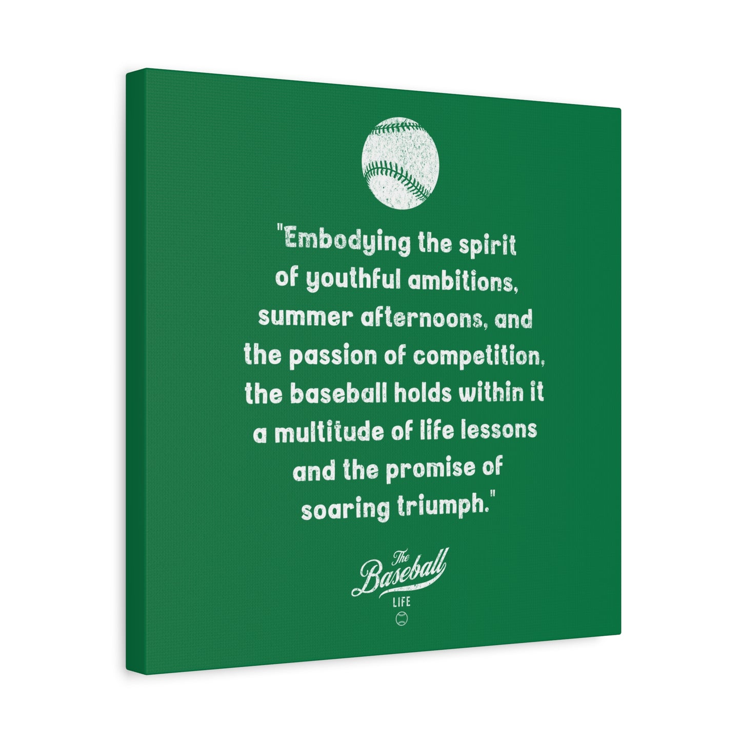 The Baseball Life "Verse" Wall Art Canvas_Green
