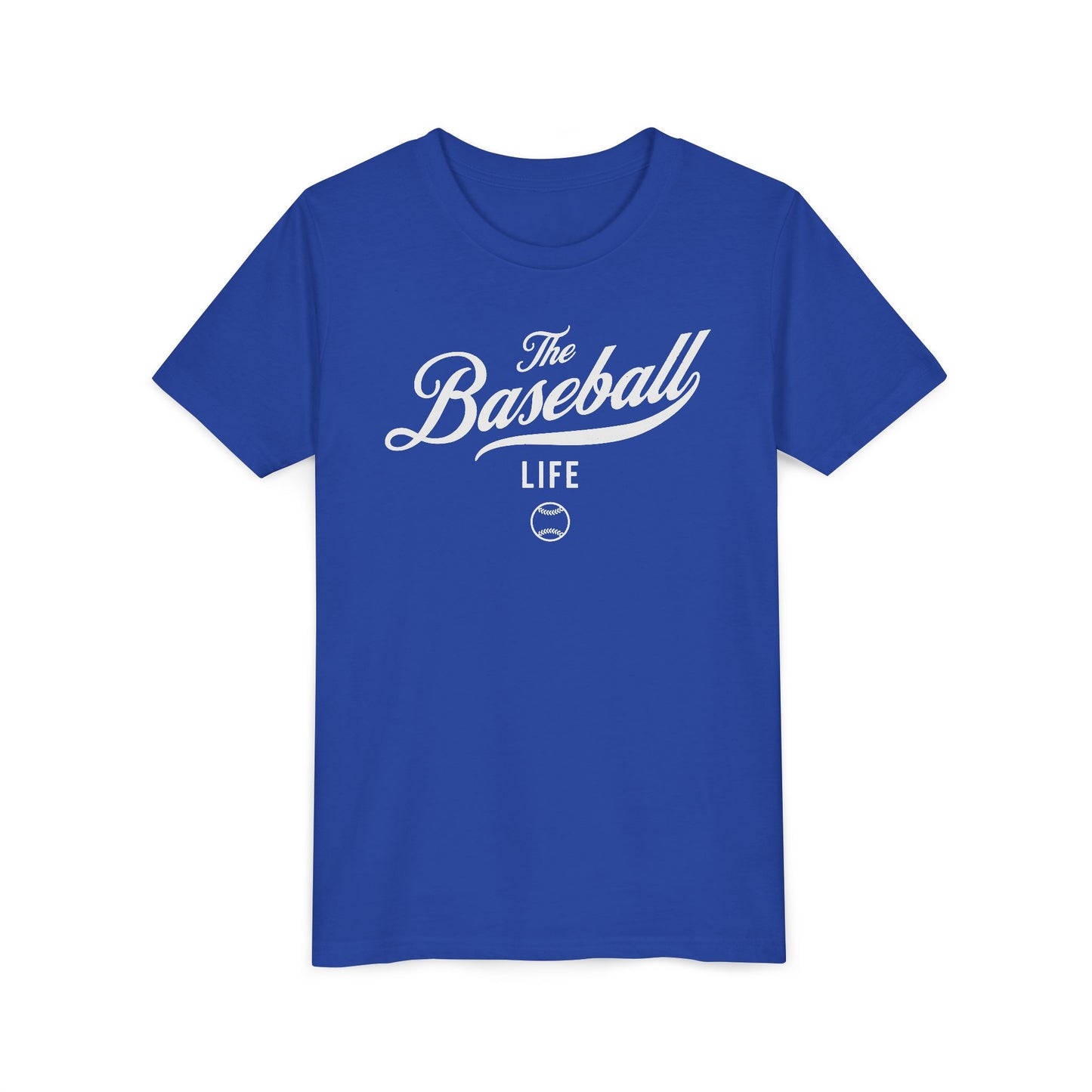 Youth The Baseball Life Classic Script T-Shirt_White Print