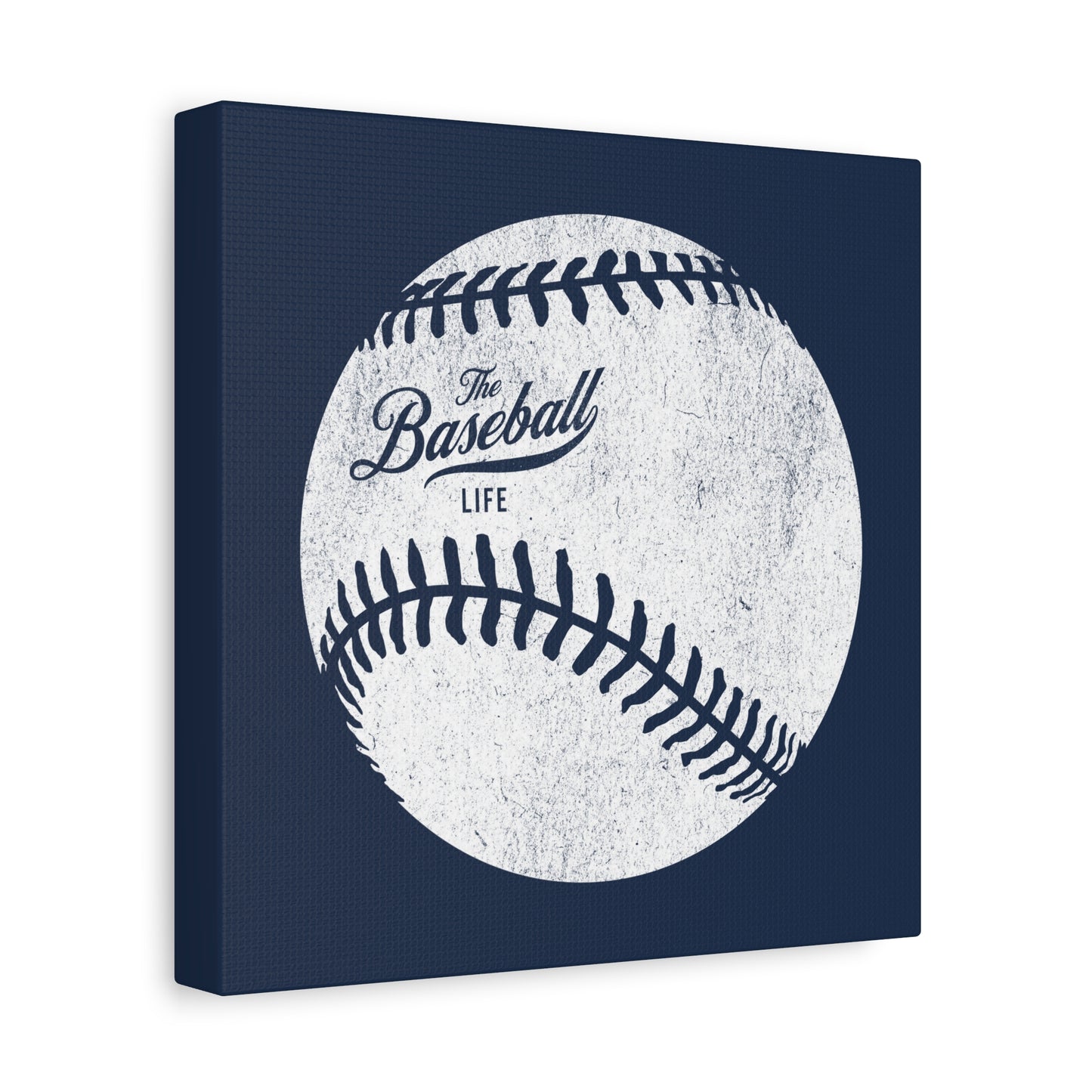 Weathered Baseball Wall Art Canvas_Navy