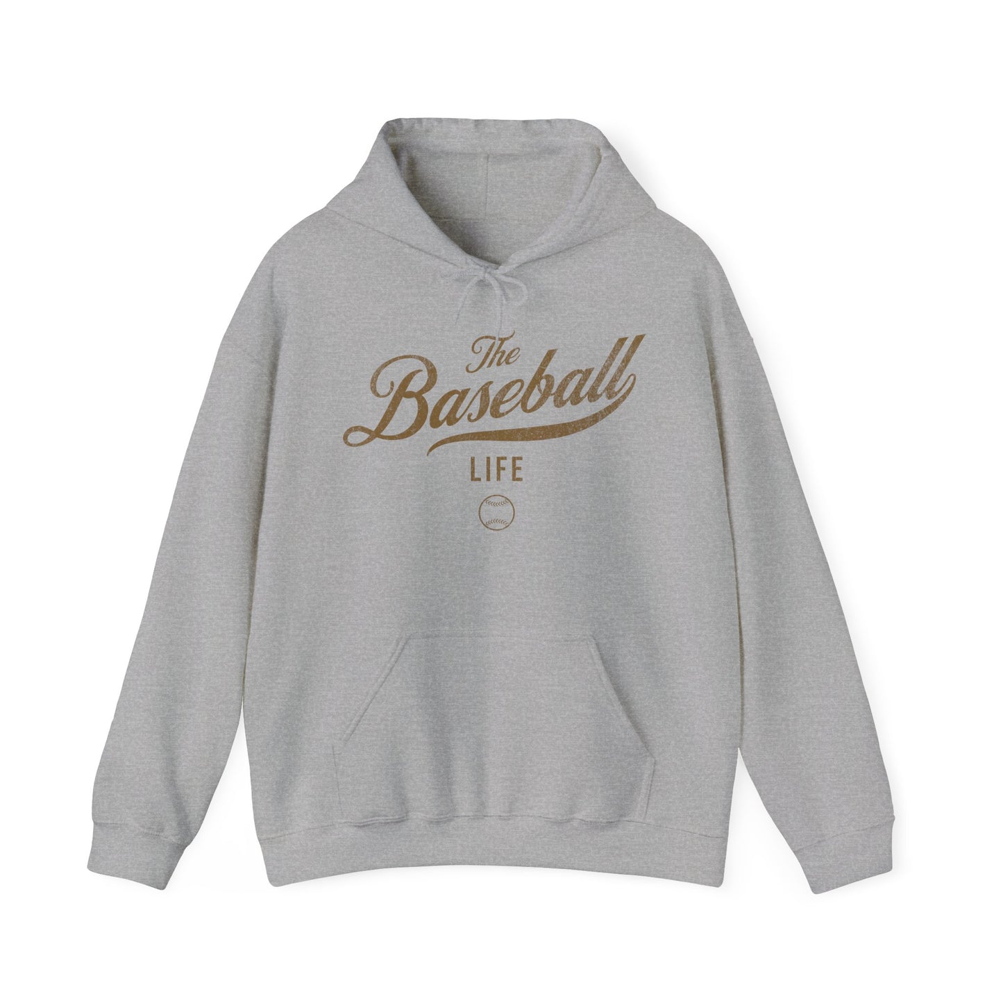 The Baseball Life Hoodie_Old Gold Print