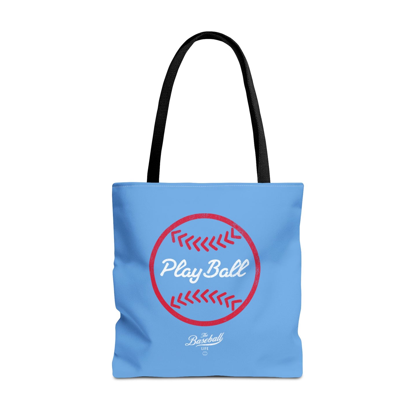 Baseball Icon Play Ball Tote Bag_Carolina Blue