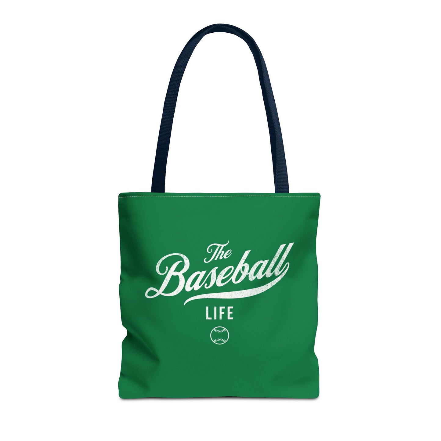 The Baseball Life Tote Bag_Green w White Print