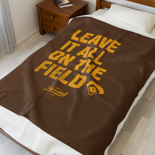 Velveteen Plush Blanket_Leave It All On The Field_Brown