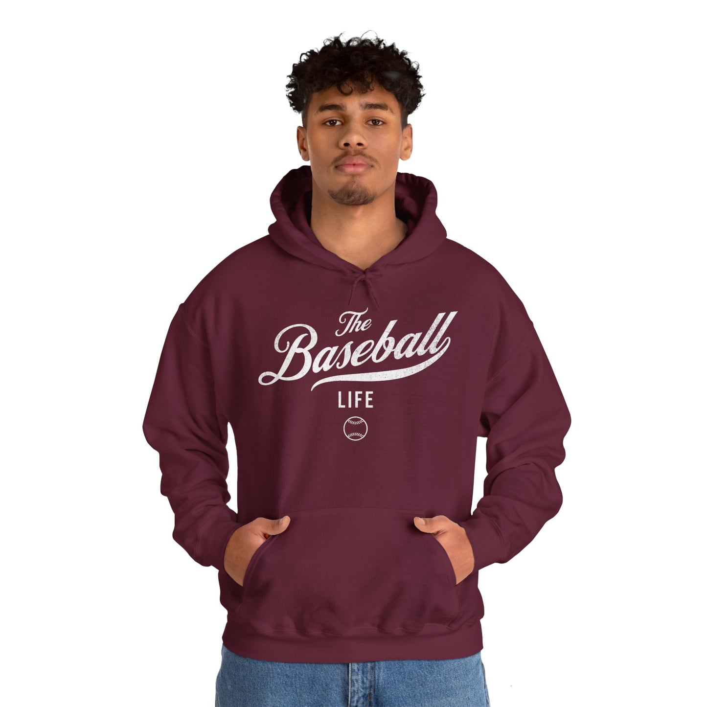 The Baseball Life Hoodie_White Print