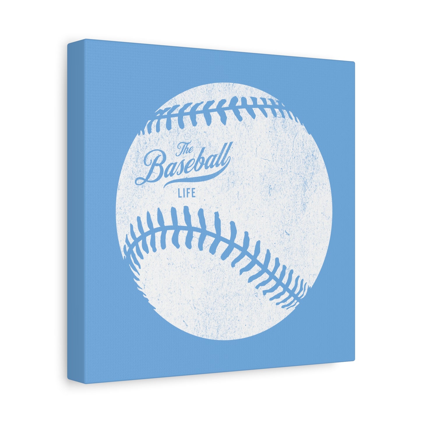 Weathered Baseball Wall Art Canvas_Carolina Blue
