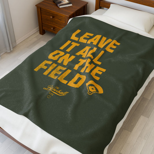 Velveteen Plush Blanket_Leave It All On The Field_Military Green