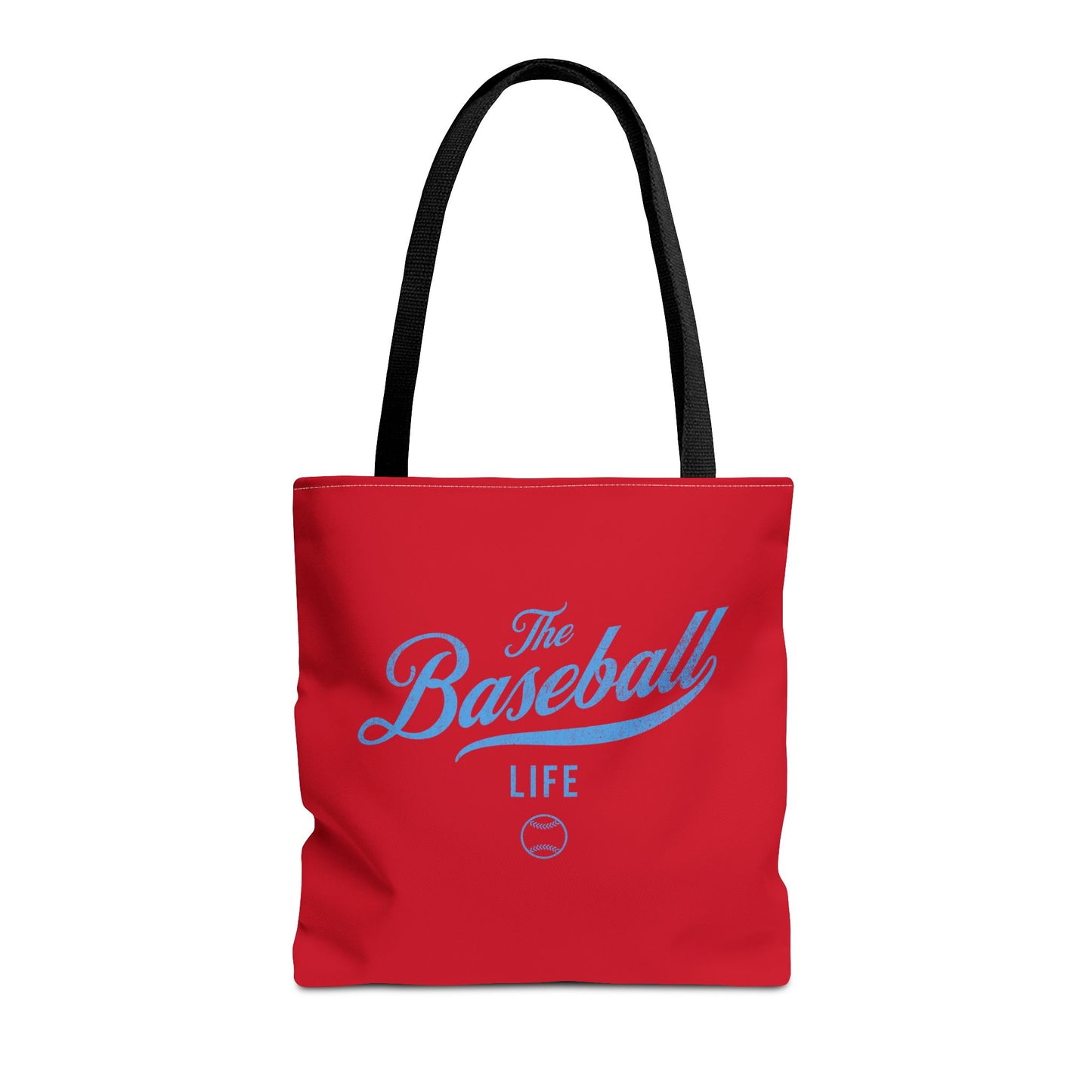 The Baseball Life Tote Bag_Red w Carolina Blue Print