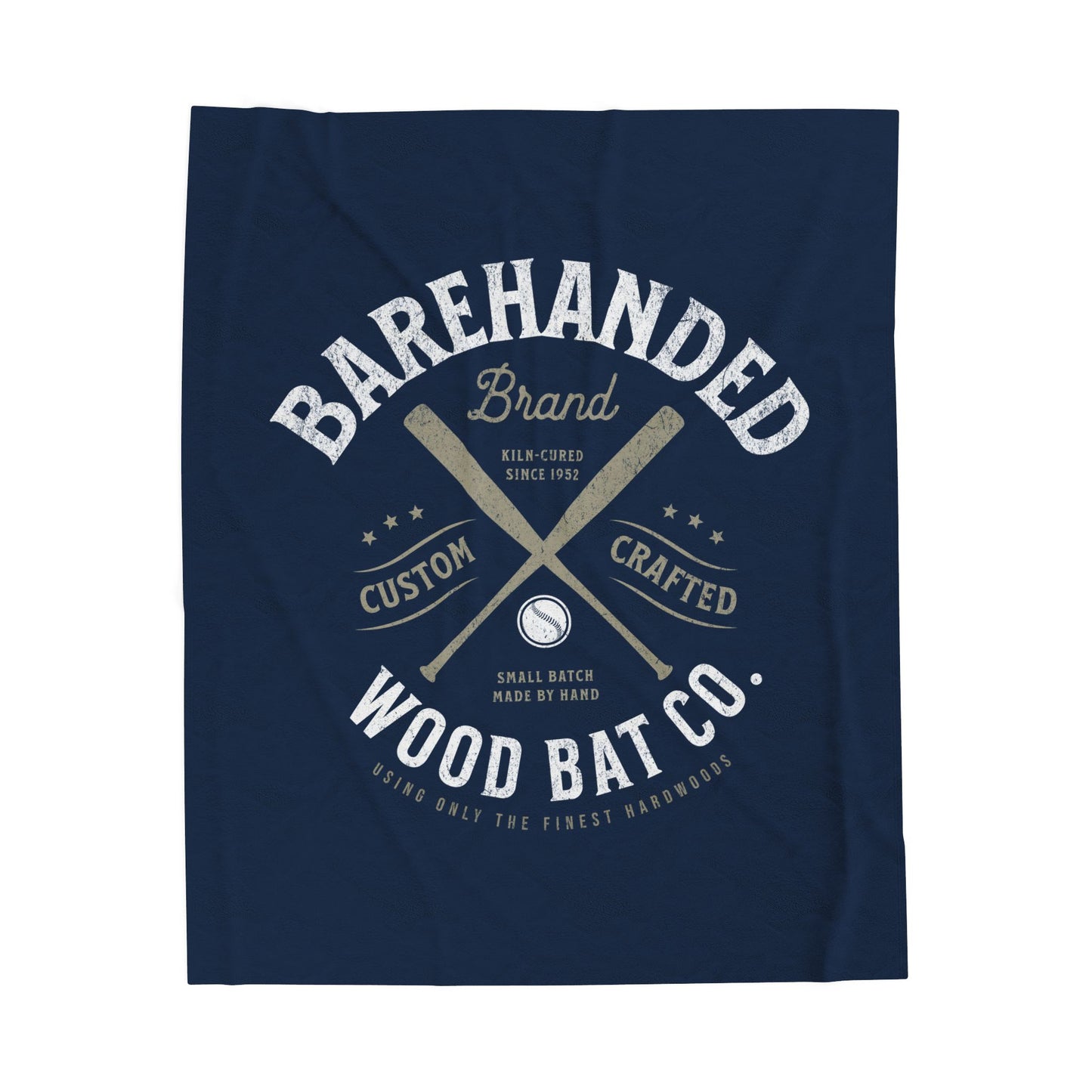 Velveteen Plush Blanket_Barehanded Wood Bat Co._Navy