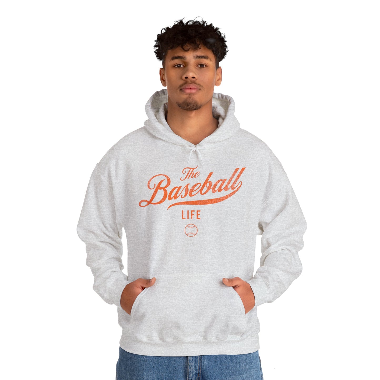 The Baseball Life Hoodie_Orange Print