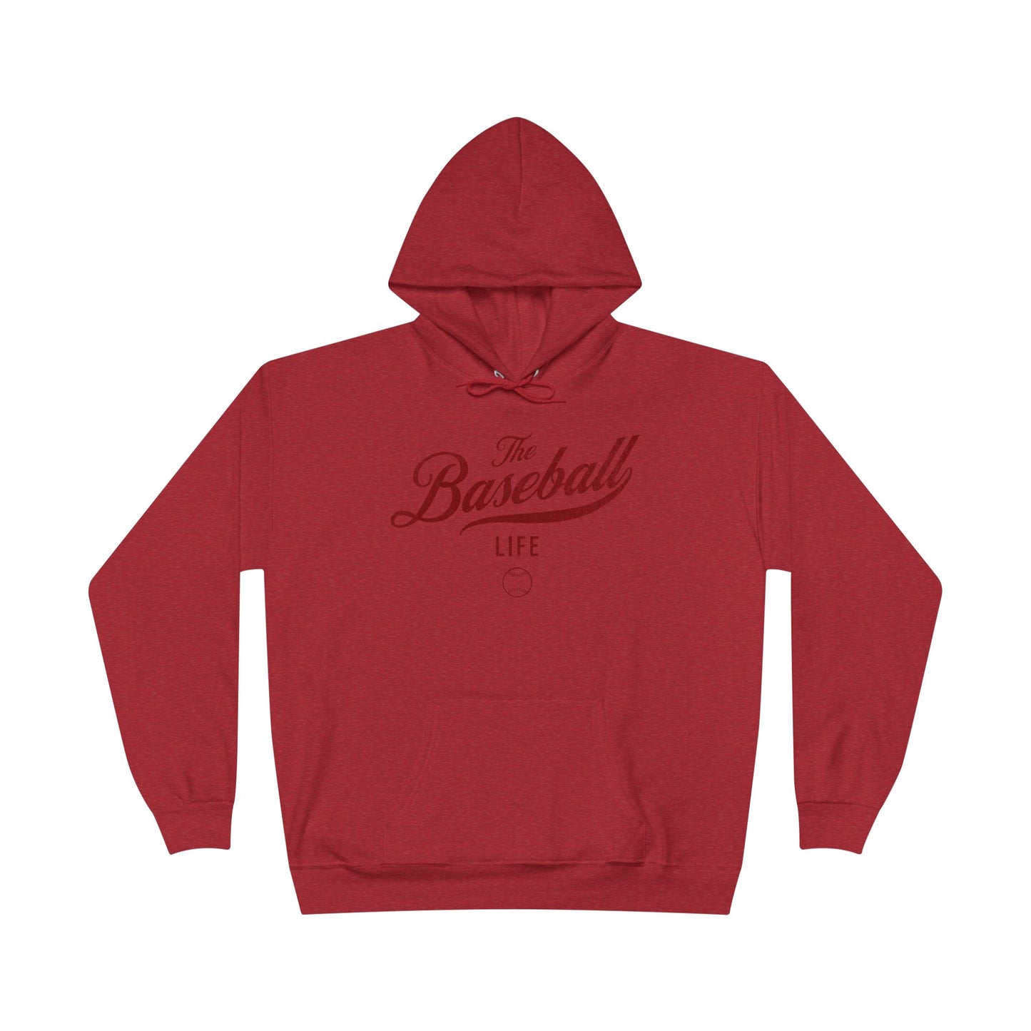 The Baseball Life Hoodie w/Grommets_Maroon Print