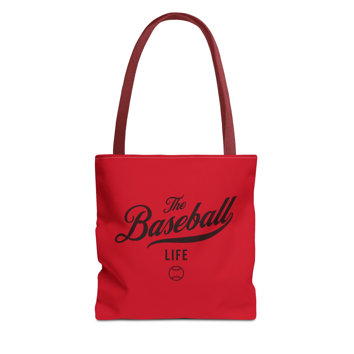 The Baseball Life Tote Bag_Red w Black Print