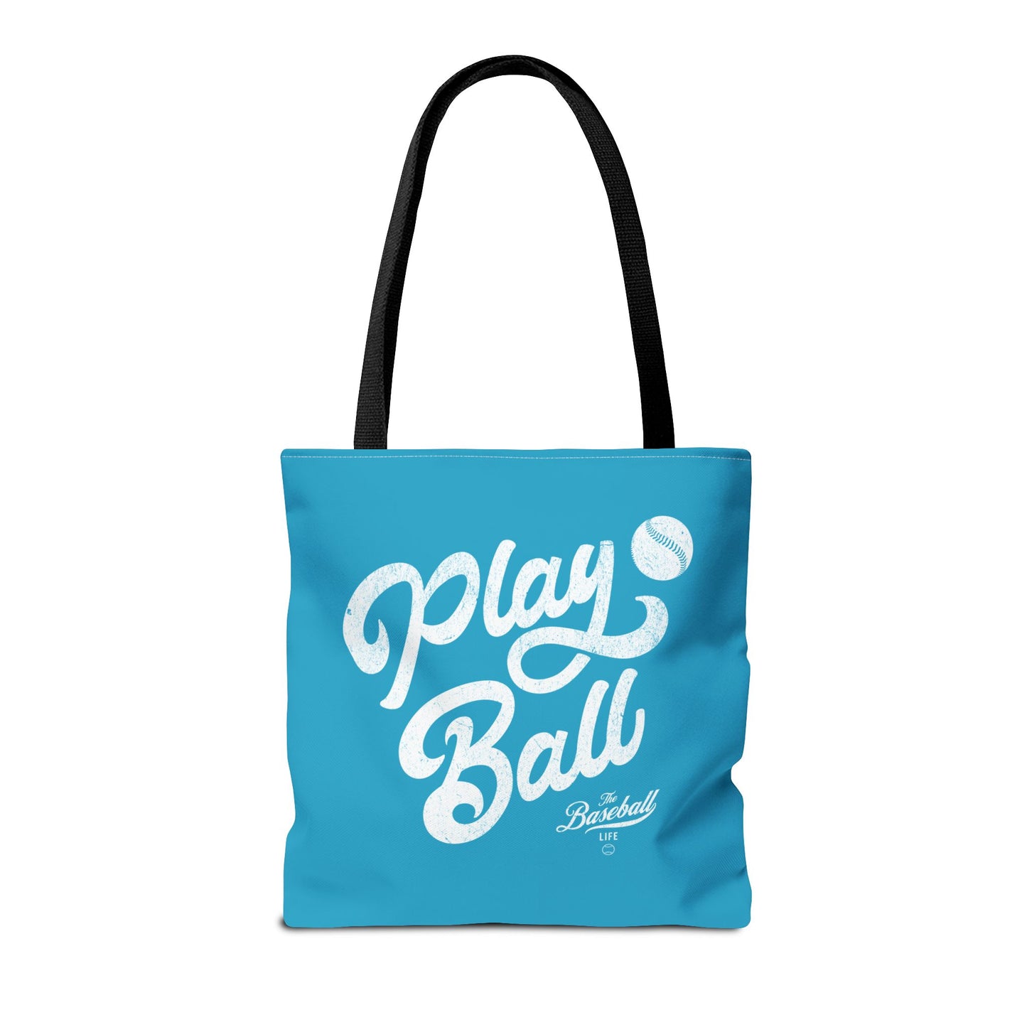 Play Ball Script Tote Bag_Turquoise