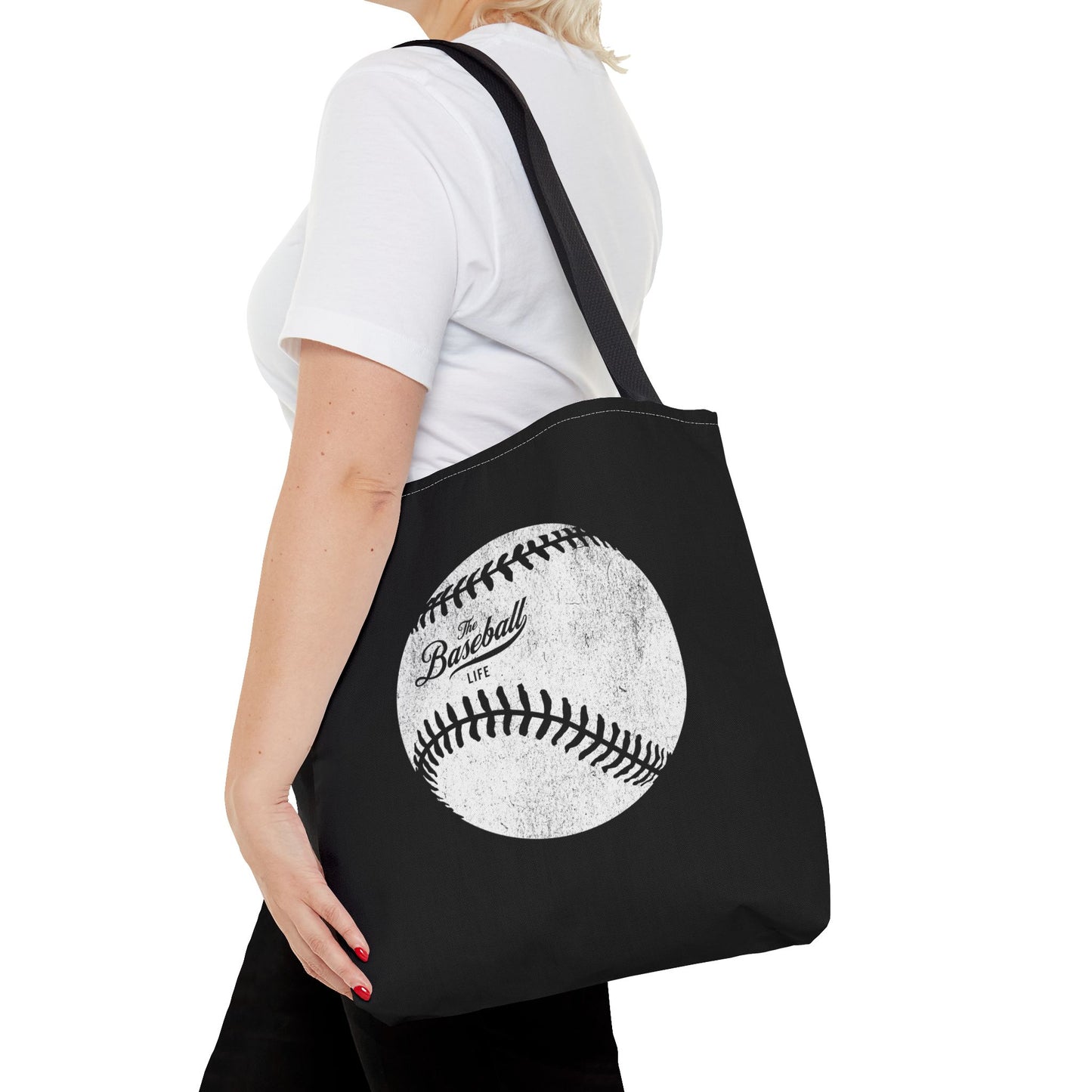 Weathered Baseball Tote Bag_Black
