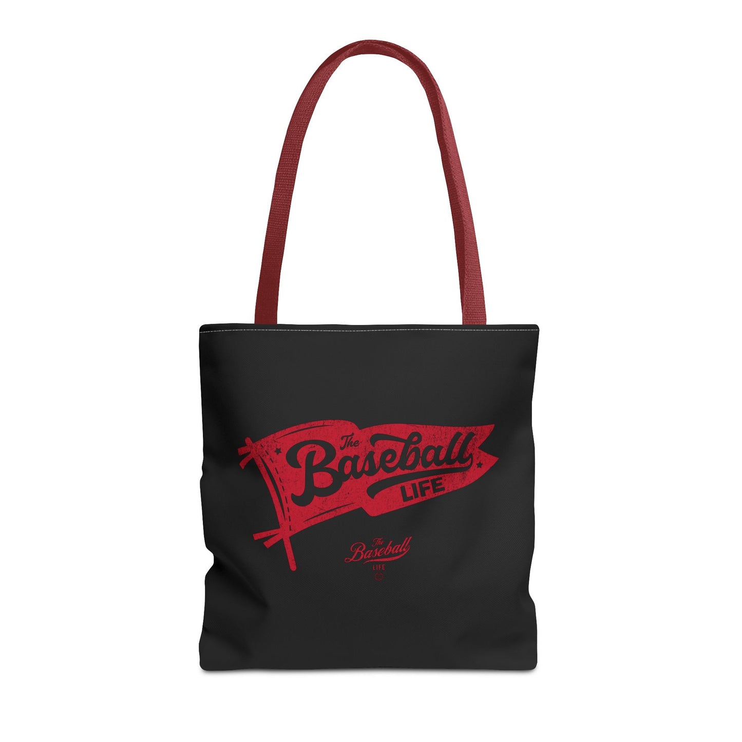 Vintage Pennant Tote Bag_Red Print on Black