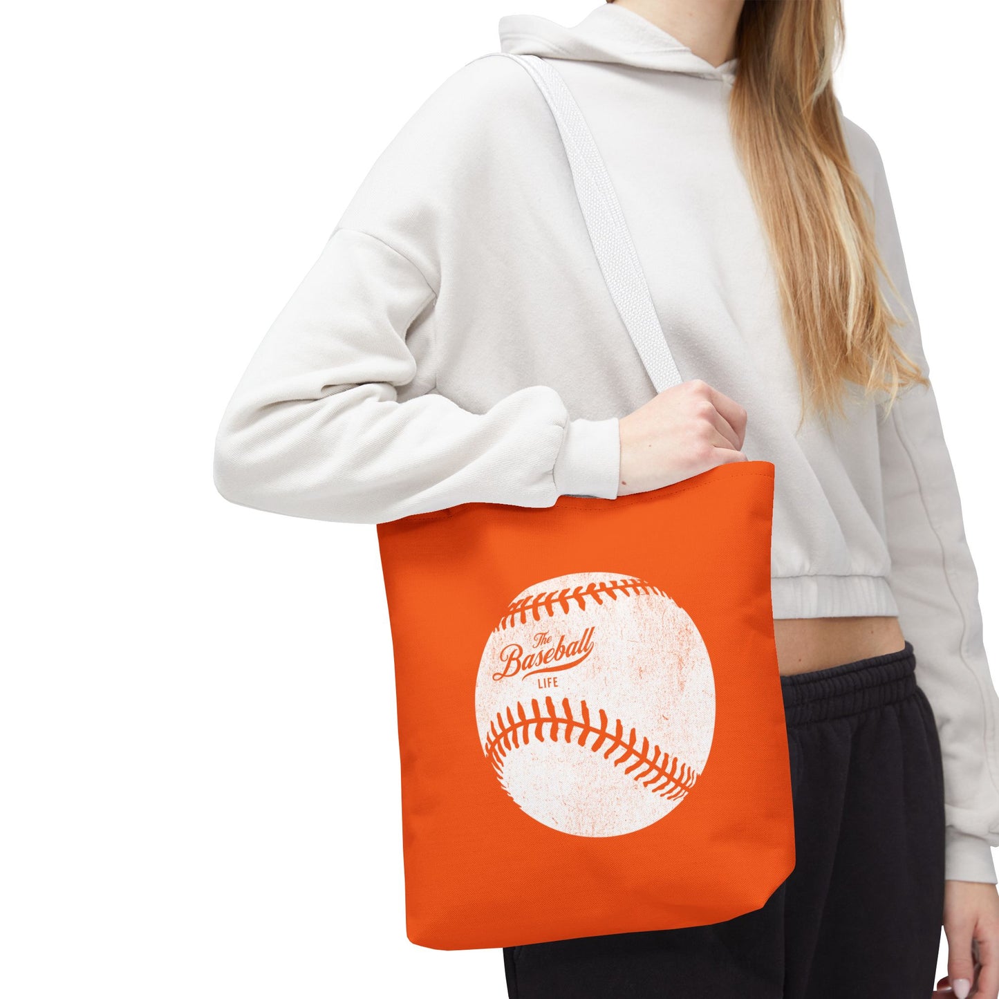 Weathered Baseball Tote Bag_Orange
