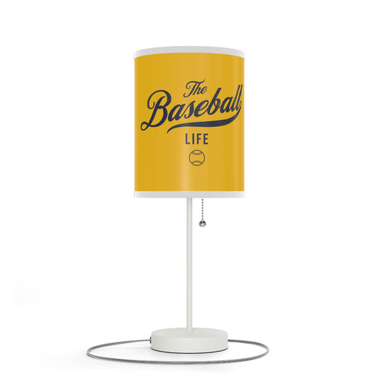 Table Lamp_Yellow w Navy Print
