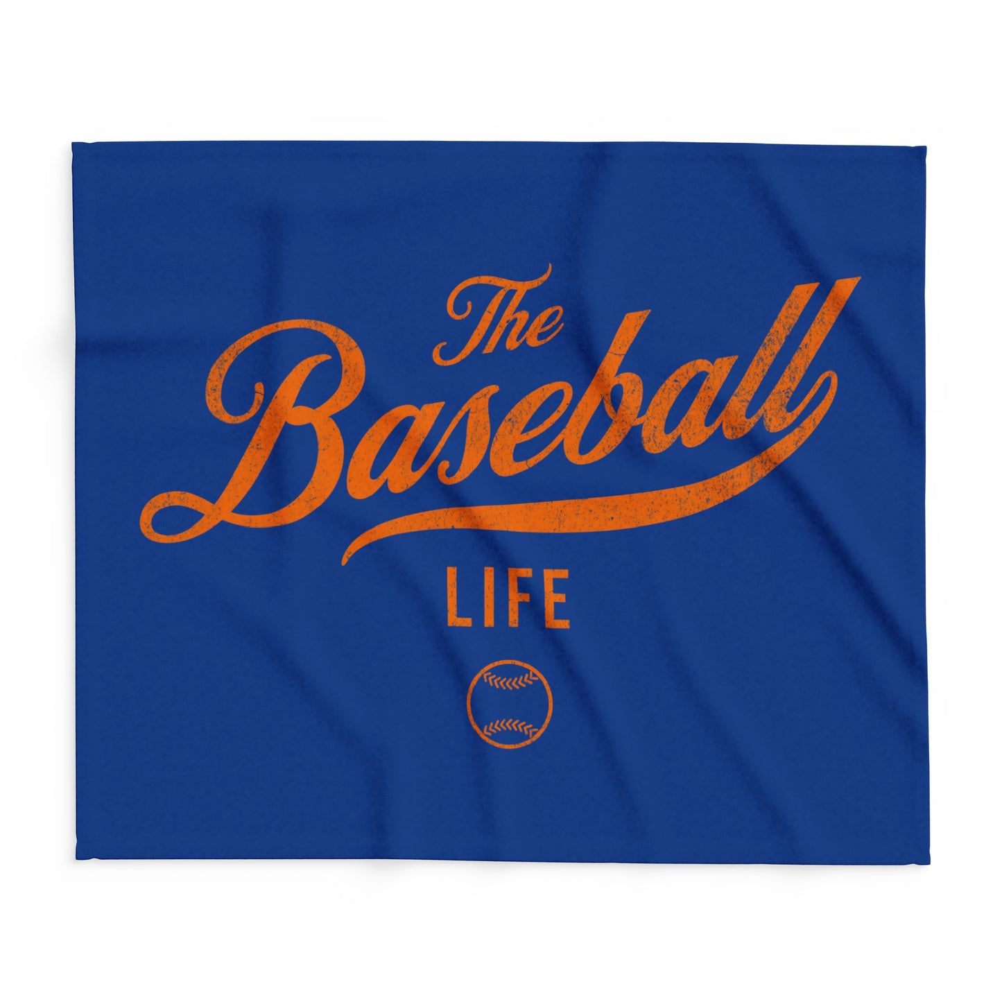 Fleece Blanket_Royal Blue w Orange Print