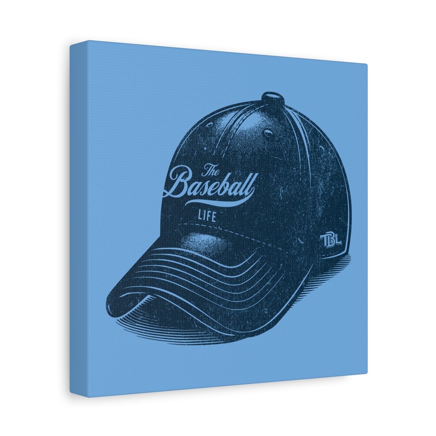 The Baseball Life Ball Cap Wall Art Canvas_Carolina Blue