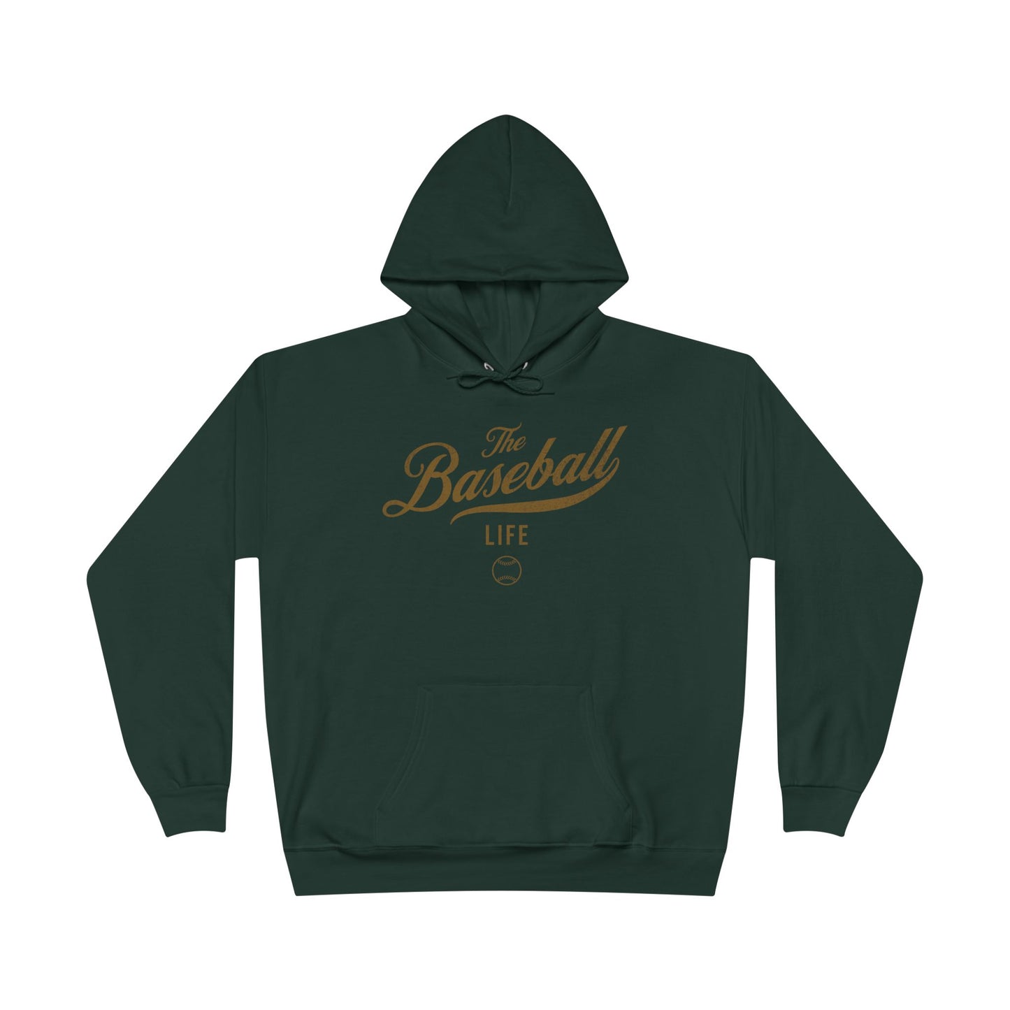 The Baseball Life Hoodie w/Grommets_Old Gold Print