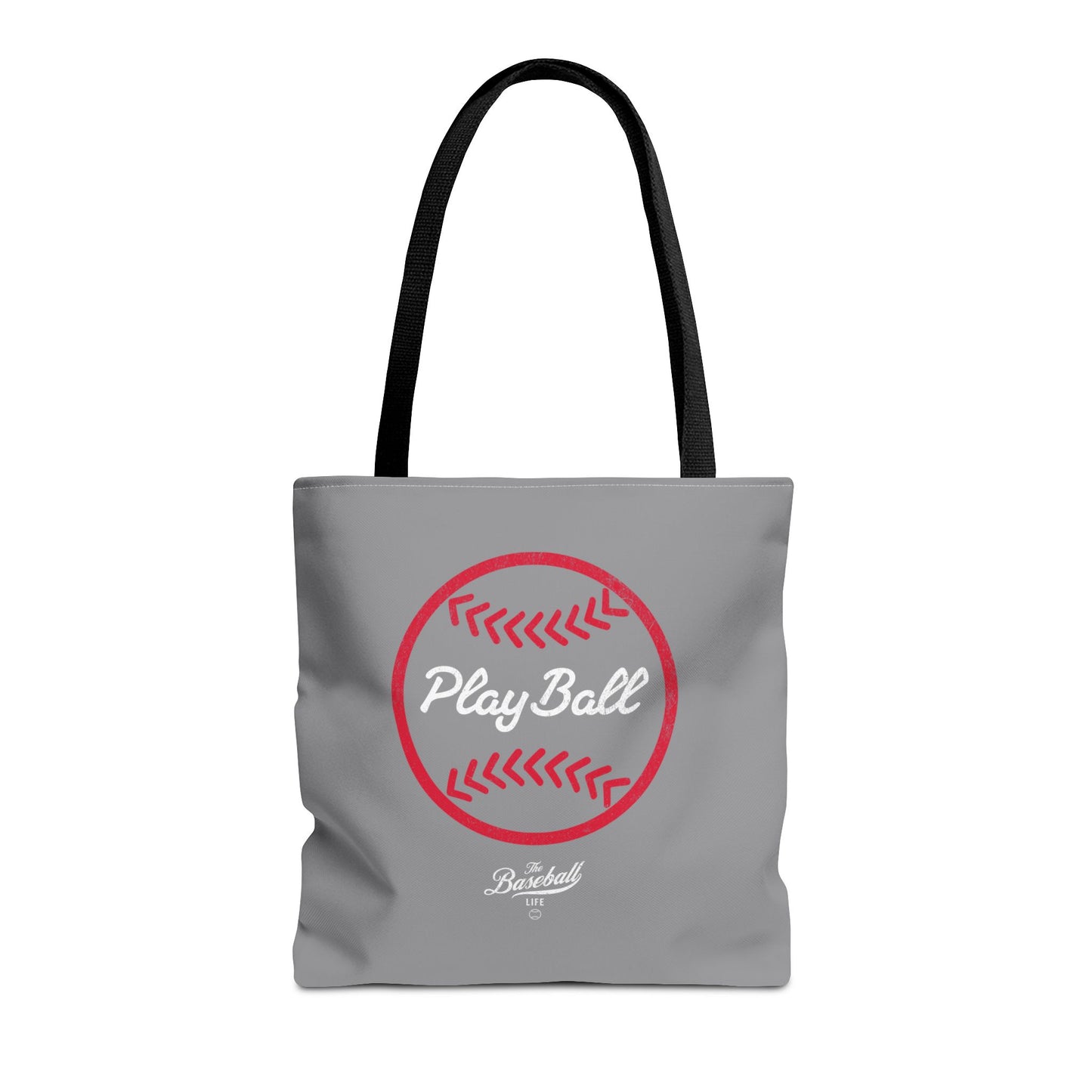 Baseball Icon Play Ball Tote Bag_Gray