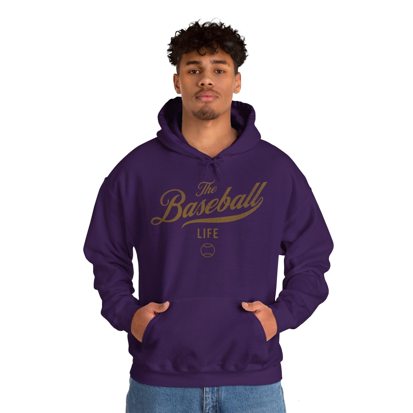 The Baseball Life Hoodie_Old Gold Print