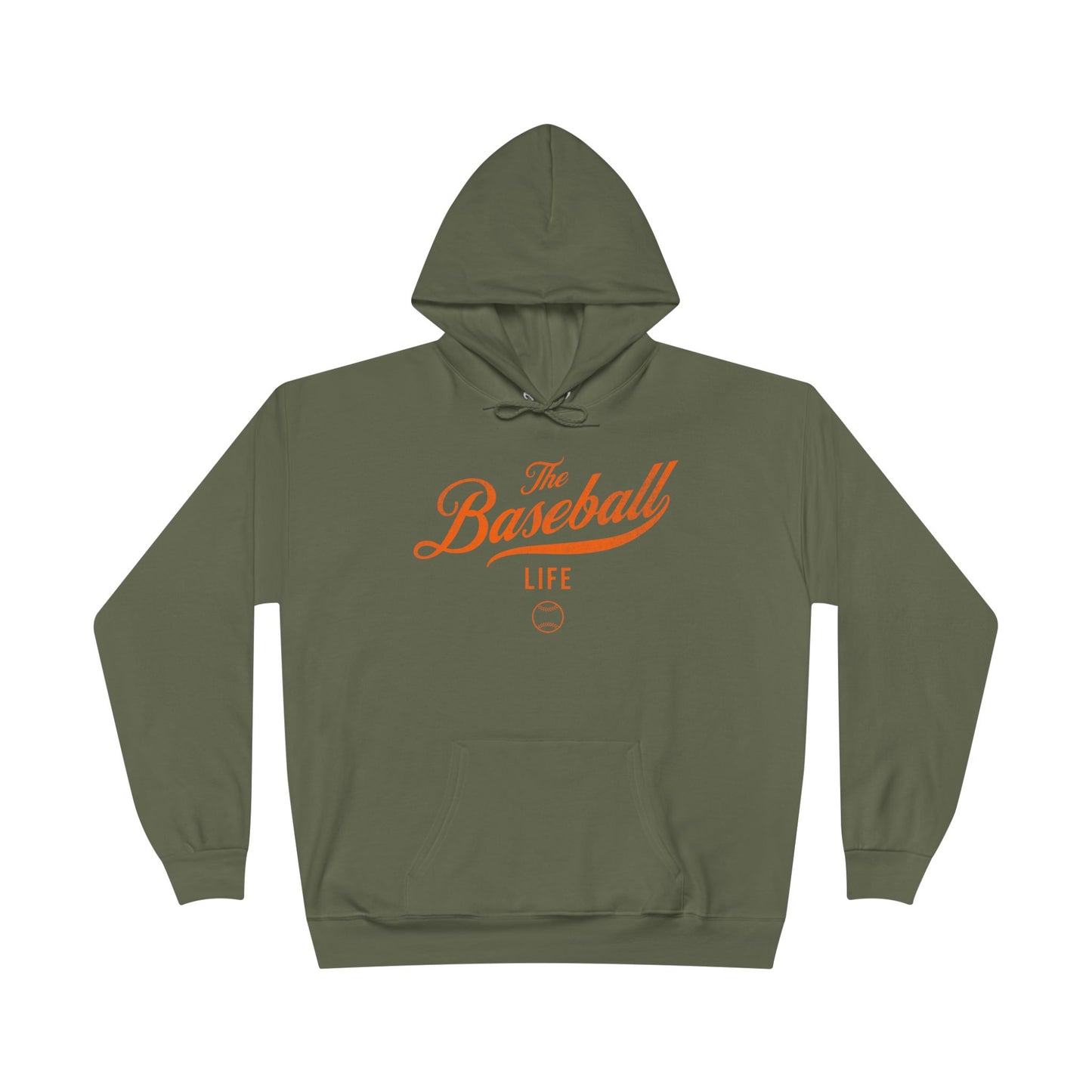 The Baseball Life Hoodie w/Grommets_Orange Print