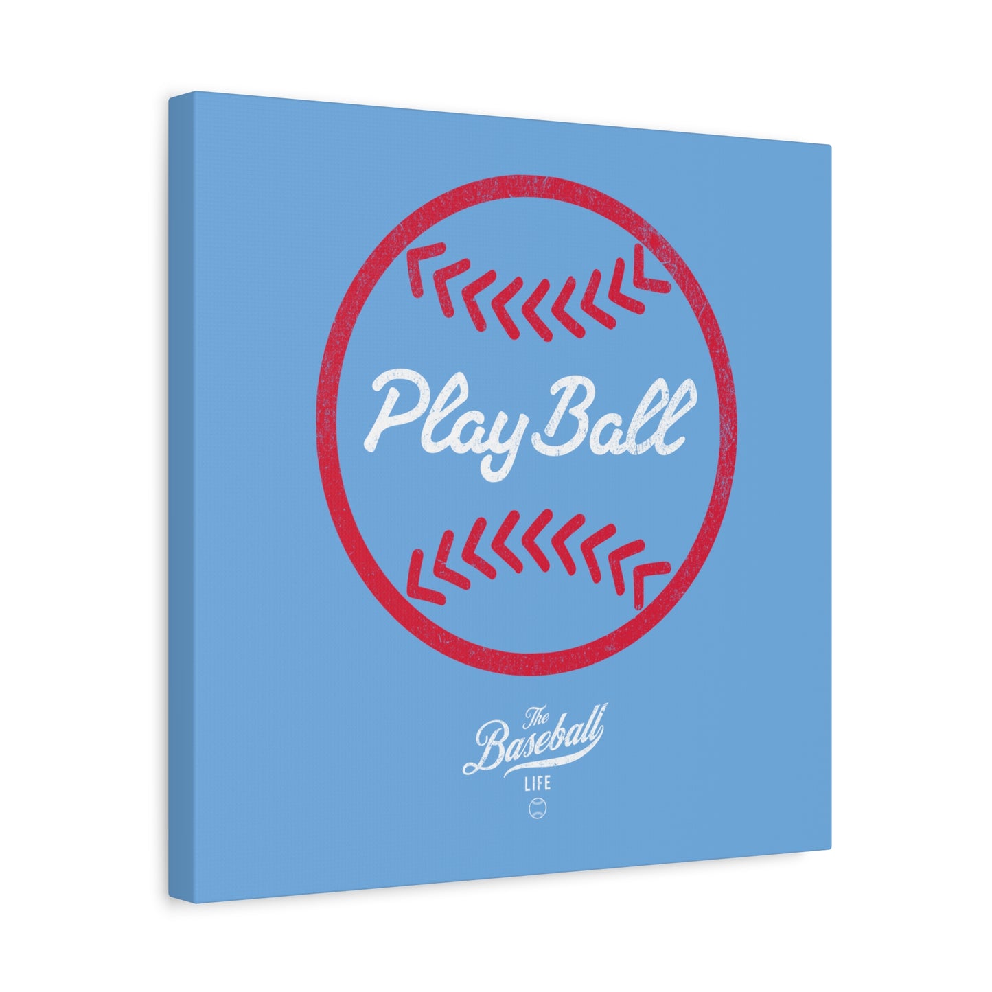 Play Ball Graphic Baseball Wall Art Canvas_Carolina Blue