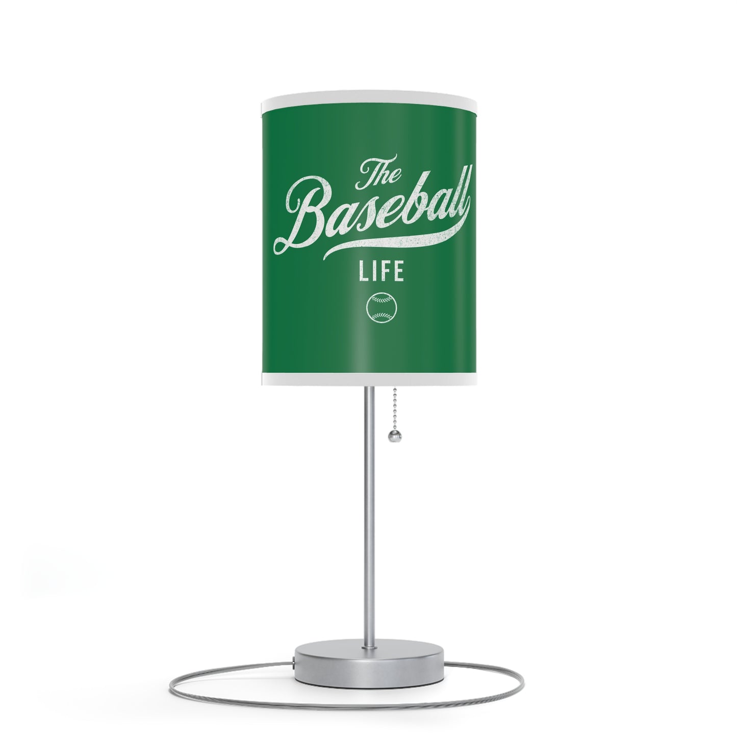 Table Lamp_Green w White Print