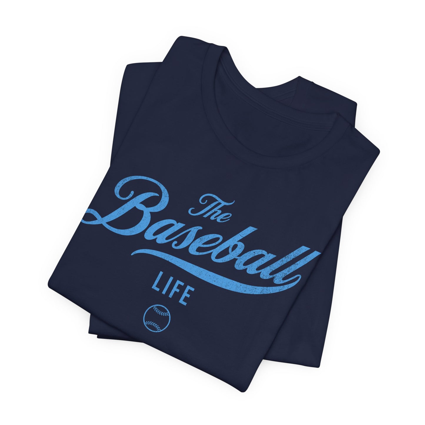 The Baseball Life Classic Script T-Shirt_Carolina Blue Print