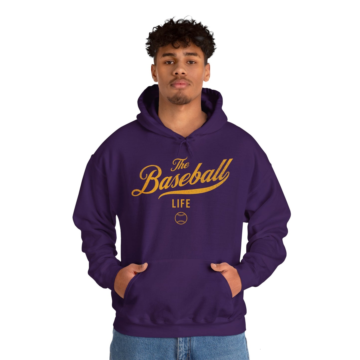 The Baseball Life Hoodie_Yellow Gold Print