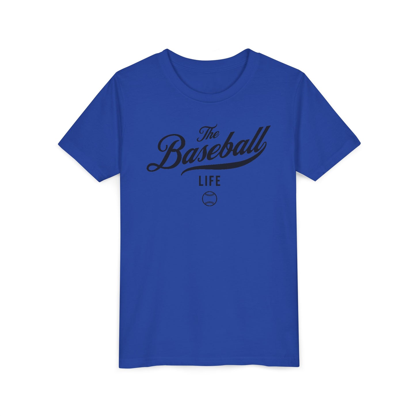 Youth The Baseball Life Classic Script T-Shirt_Black Print