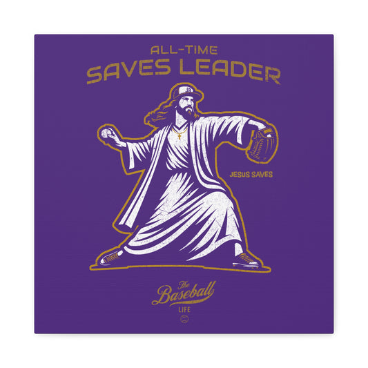 Jesus All-Time Saves Leader Wall Art Canvas_Purple