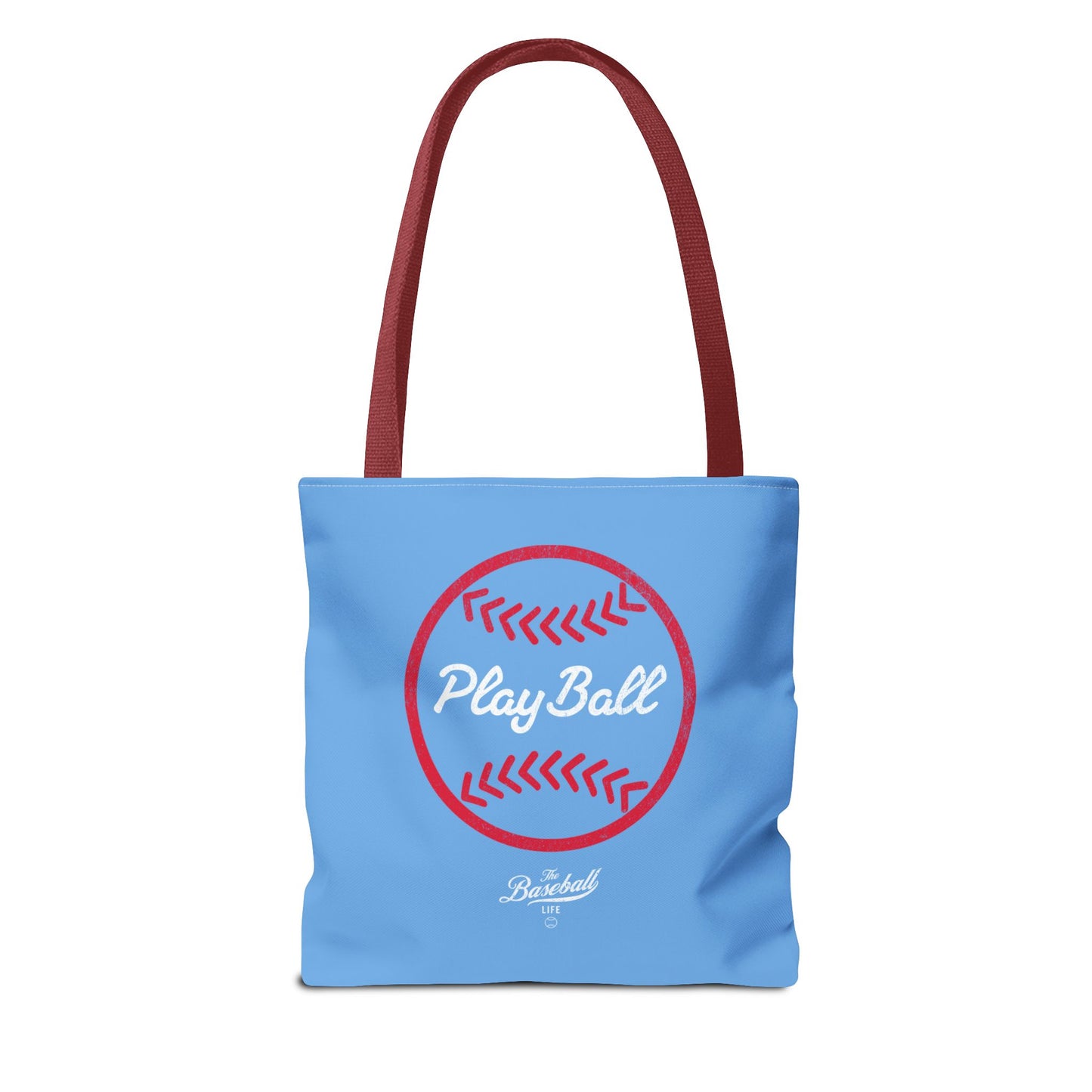 Baseball Icon Play Ball Tote Bag_Carolina Blue