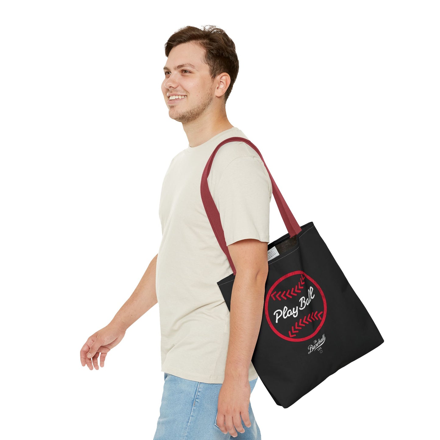 Baseball Icon Play Ball Tote Bag_Black