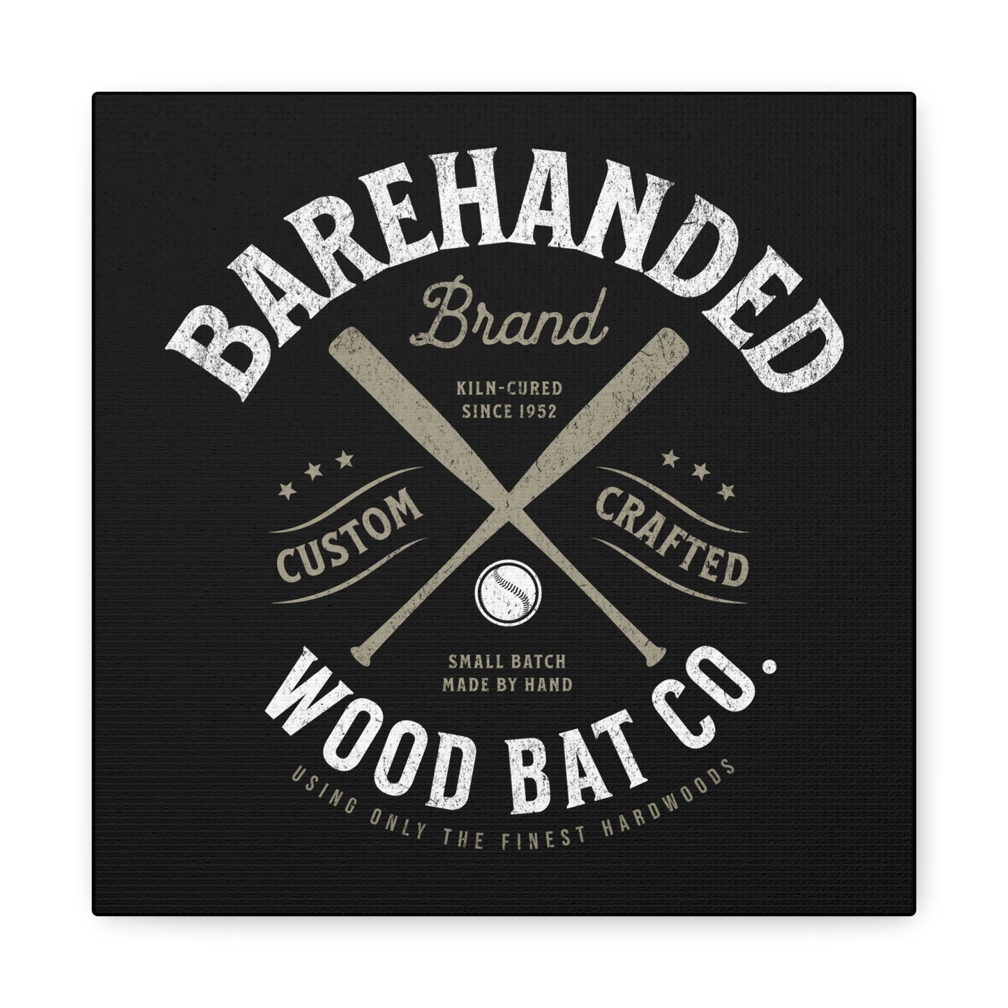 Barehanded Wood Bat Co. Wall Art Canvas_Black