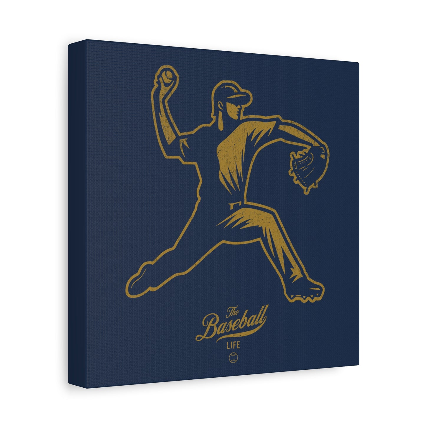 Pitcher Icon Wall Art Canvas_Navy