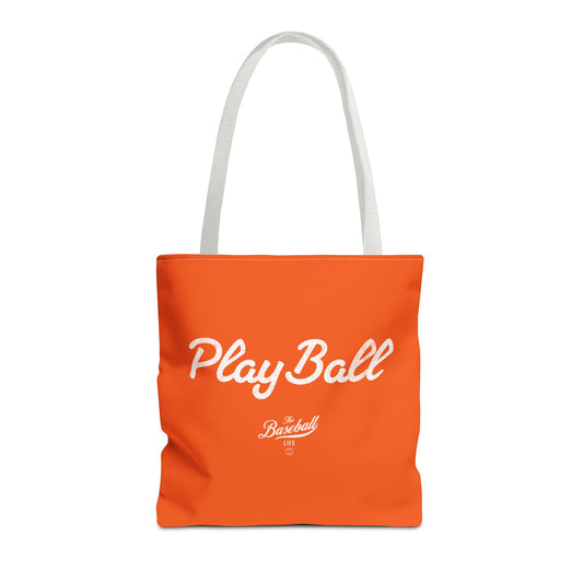 Play Ball Tote Bag_Orange with White Print