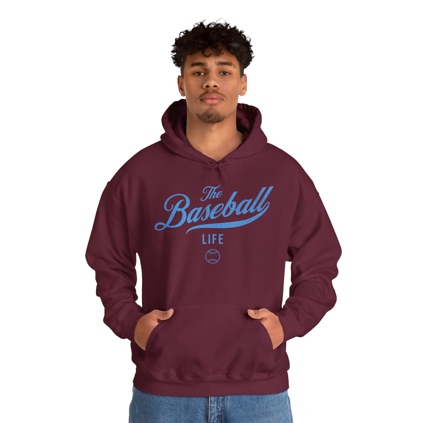 The Baseball Life Hoodie_Carolina Blue Print